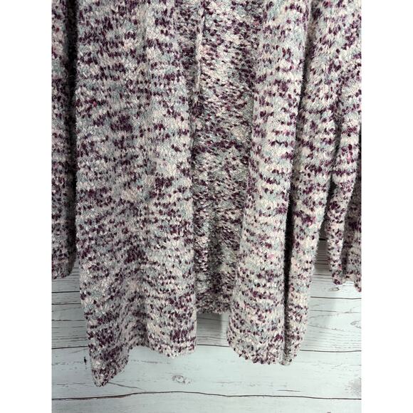 Catherines Women's Knit Purple Pink Open Front Fuzzy Cardigan Size 5X - Picture 4 of 13